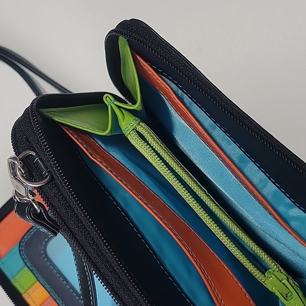 My Walit Small Crossbody Wallet Black With Blue Thread - Picture 8 of 16